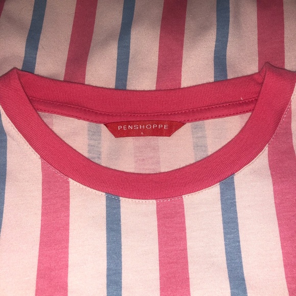 Striped 70s Pink/Blue Shirt - Picture 4 of 5